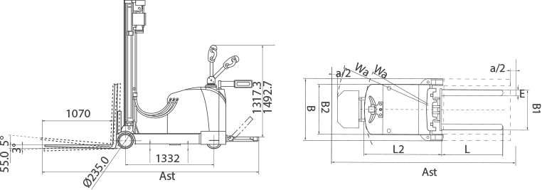 Counter balance reach stacker drawing-product